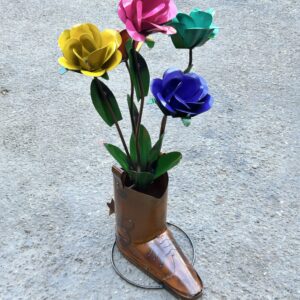27” Multicolor rose in boot